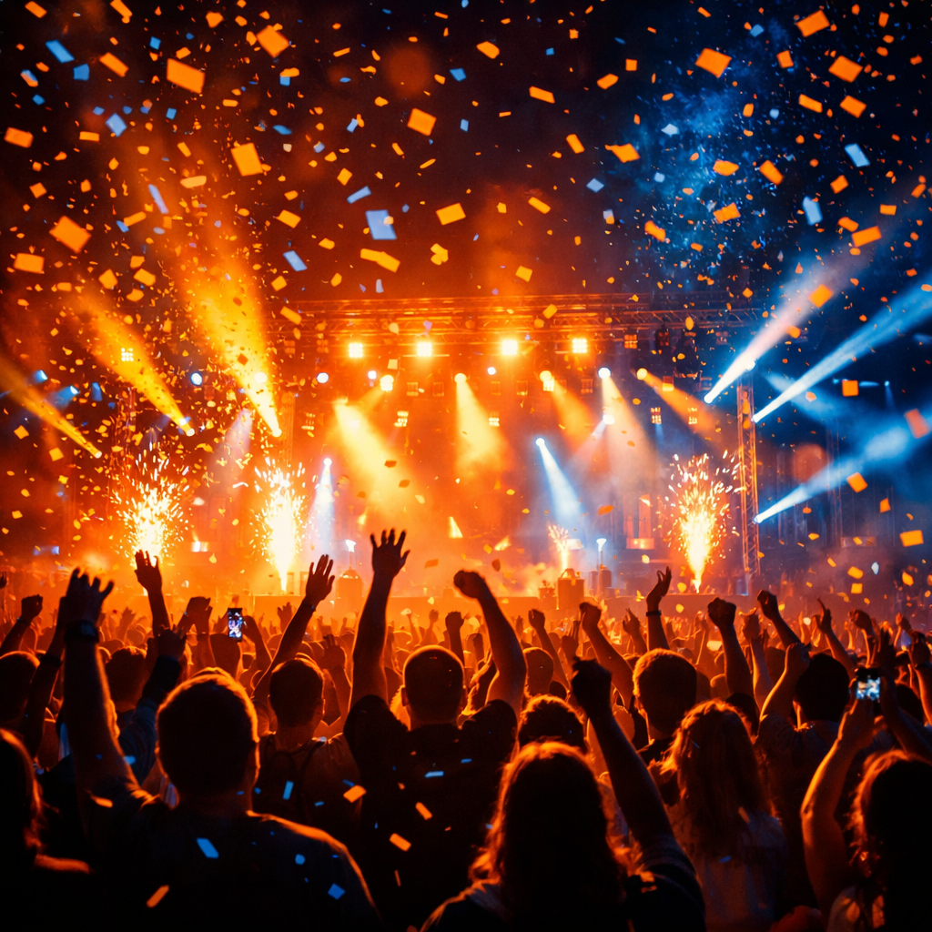 Festival crowd lights
